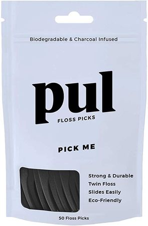 PUL Biodegradable Mint Dental Floss Picks Made from Plants - BPA Free Teeth Flossers for Minty Fresh Oral Care - Shred & Fluoride Free Dental Picks - 50 Count : Health & Household