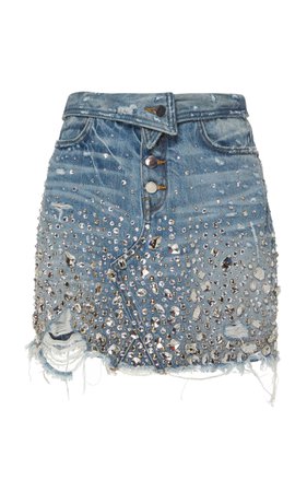Fold Over Crystal Skirt by Amiri | Moda Operandi