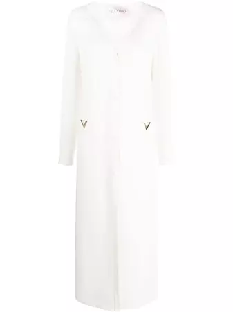 Valentino Garavani VGold-detail Silk Maxi Dress - Farfetch