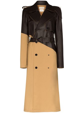 Shop brown Bottega Veneta panelled trench coat with Express Delivery - Farfetch