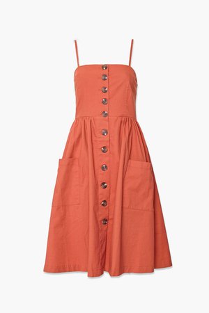 Button-Front Fit & Flare Dress | Forever 21