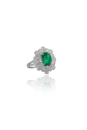 Cushion Cut Emerald Ring