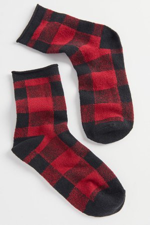 Plaid Roll Top Crew Sock | Urban Outfitters