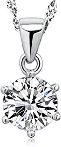 Amazon.com: NUCERY Diamonds 1/2-3.00 Carat Diamond, 14K White Gold Round-Cut Lab Grown Diamond Pendant Necklace for Women (H-I Color, I2 Clarity) Birthday Gift, Party Wear,Pendant Necklace : Clothing, Shoes & Jewelry