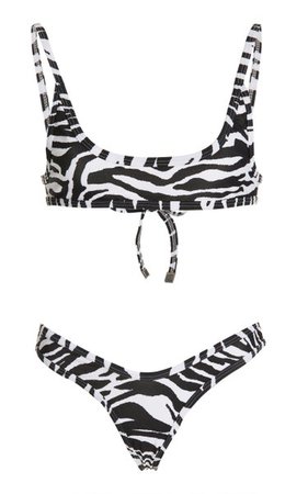 Zebra-Printed Bikini By The Attico | Moda Operandi