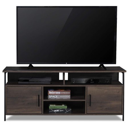 Sekey Home Entertainment Center Wood Media TV Stand Storage Console for up to 58" Smoky Oak - Walmart.com - Walmart.com