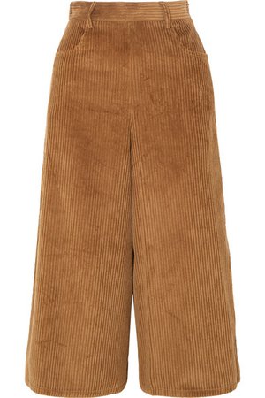 See By Chloé | Cropped cotton-blend corduroy wide-leg pants | NET-A-PORTER.COM