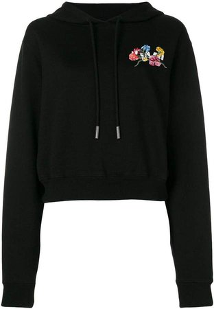 floral embroidered hoodie
