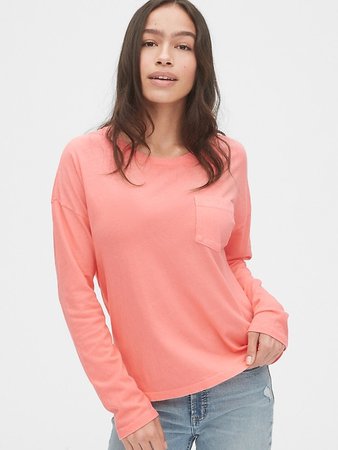 Authentic Long Sleeve Pocket T-Shirt | Gap