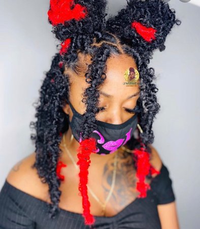 red and black butterfly locs