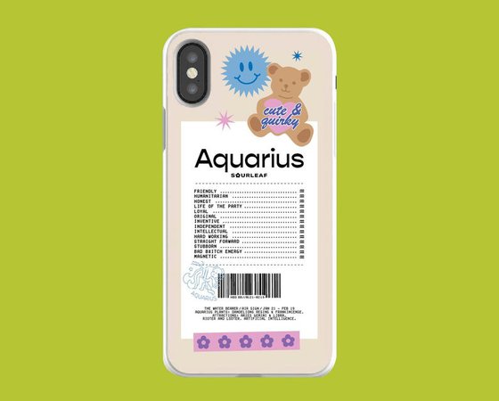 Aquarius Receipt iPhone Case / Astrology Phone Case / Trendy | Etsy