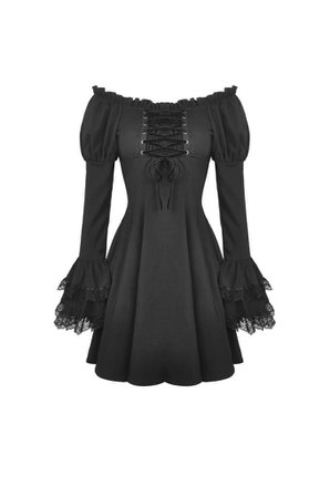 Dark In Love Gothic Doll Bardot Dress | Kate's Clothing