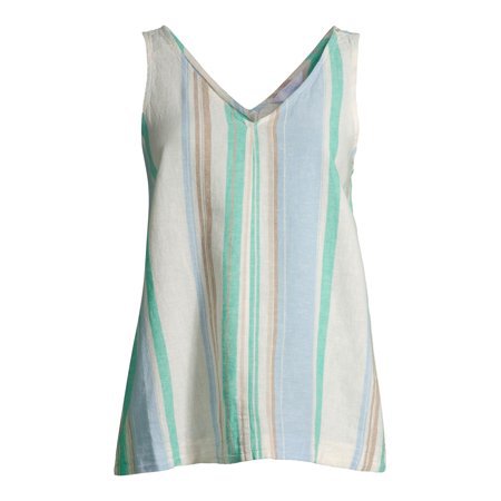 Time and Tru - Time and True Women's Everyday Woven Tank Top - Walmart.com blue