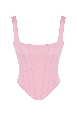 Clothing : Tops : 'Rafa' Fairy Pink Satin Longline Corset