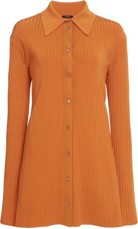 Joseph Beth Ribbed-Knit Button-Front Top