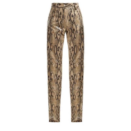 MSGM  High-waisted snake-print trousers