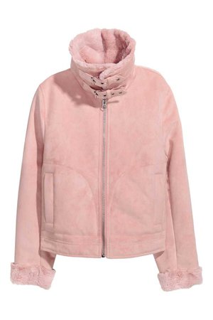 Jacket with Faux Fur Lining - Light pink - Ladies | H&M US