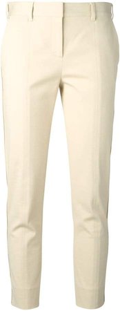 textured cropped trousers