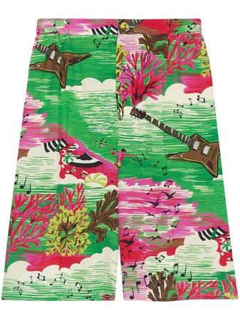 Gucci painterly-print Silk Shorts - Farfetch