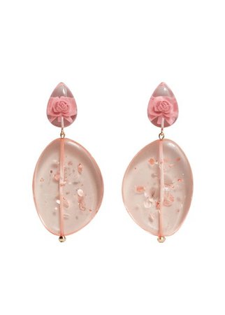 MANGO Flower pendant earrings