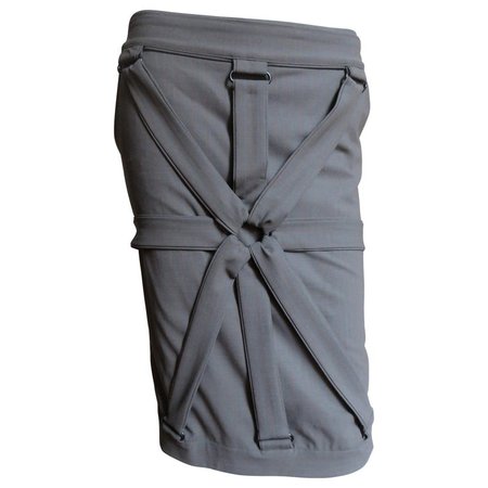 Jean Paul Gaultier Grey Bondage Skirt For Sale at 1stDibs