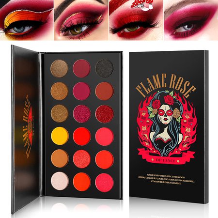 Buy Red Eyeshadow Palette Highly Pigmented, AFFLANO Long Lasting True Red Eye Shadow Halloween Makeup Pallet 18 Color,Waterproof Matte Shimmer Brown Black Yellow Sunset Warm Fall Eye Shades, Cruelty Free Online in Vietnam. B09BMSSS4H