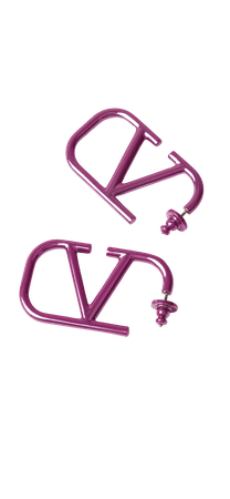 Valentino VLOGO SIGNATURE Metal Earrings Pink