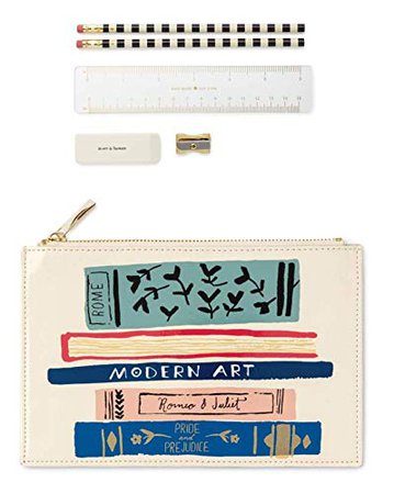 Amazon.com : Kate Spade New York Pencil Pouch, Stack of Classics : Office Products