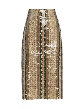 Striped Sequined Midi-Skirt | uploaded by mt