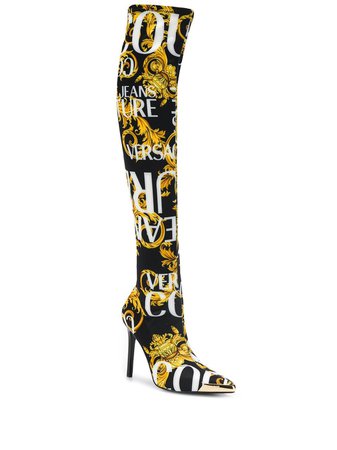 Versace Jeans Couture Baroque Print Boots | Farfetch.com