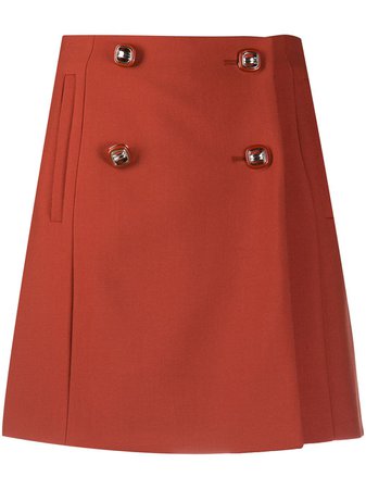 Red Prada double-fastening A-line skirt P155RS2021XA5 - Farfetch