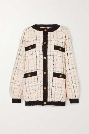 Ivory Cotton-blend bouclé-tweed bomber jacket | Gucci | NET-A-PORTER