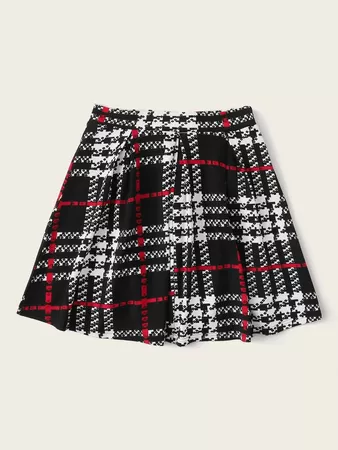 Zipper Detail Plaid Skirt | SHEIN USA