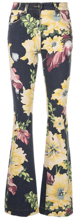 flare floral jeans