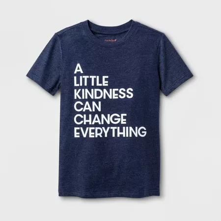 Boys' Kindness Graphic Short Sleeve T-Shirt - Cat & Jack Navy : Target