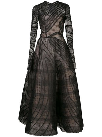 Black Oscar De La Renta Lace Cocktail Dress | Farfetch.com