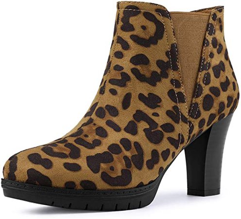 Amazon.com | Allegra K Women's Round Toe Block Heels Chelsea Ankle Boots | Ankle & Bootie
