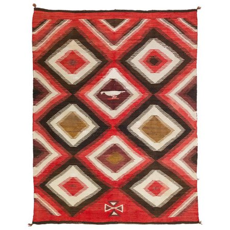 1920s Navajo Transitional Pictorial Blanket For Sale at 1stdibs
