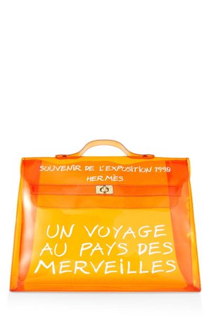 Hermès Limited Edition Orange Vinyl L'Exposition 1997 Kelly 40cm - What Goes Around Comes Around