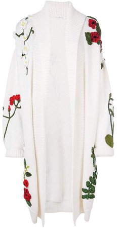 floral oversized knitted coat