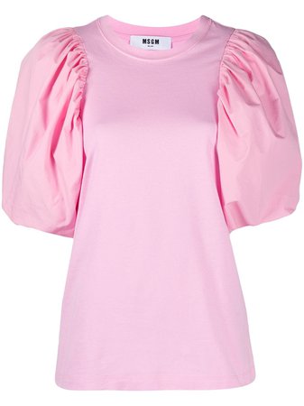 MSGM pouf sleeve T-shirt pink