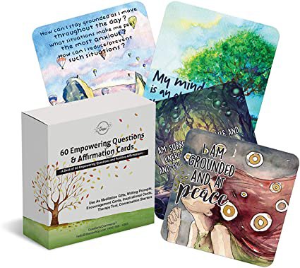 Amazon.com : 60 Affirmation Cards with Thought Provoking Empowering Questions. Mindfulness cards for Group and Self Therapy. Inspirational Self Care Gifts for Women, Meditation Gifts and Conversation Starters : Office Products