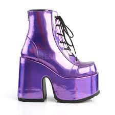 Purple Chunky Shoes Heels
