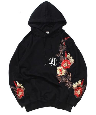 Japanese Embroidered Hoodie | Kanji Streetwear