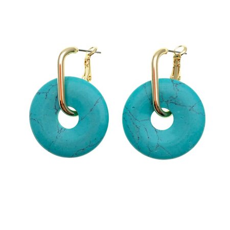 Round Turquoise Simple Earrings | Farra | Wolf & Badger