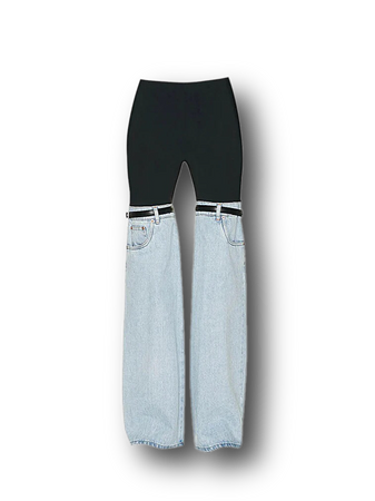 edgy hybrid jeans mid waist denim pants