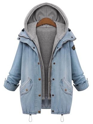 Hooded Drawstring Pockets Two Piece Coat