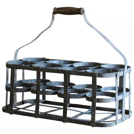 Antique French Wine Bottle Carrier : English And French Country Antiques | Ruby Lane