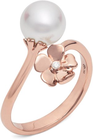 Cultured Pearl & Diamond Bypass Ring