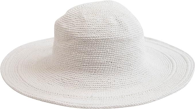 San Diego Hat Company Women's One Size White 4 Inch Cotton Crochet at Amazon Women’s Clothing store: Sun Hats